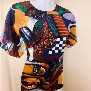 BOGO FREE ITEM 90’s Vintage Crazy printed blouse